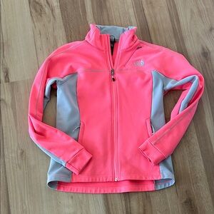 The North Face Neon Pink and Gray Zip Softshell Jacket size medium